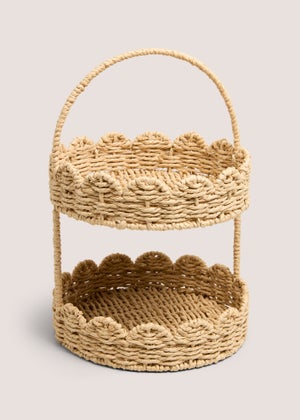 2 Tier Natural Scallop Edge Caddy