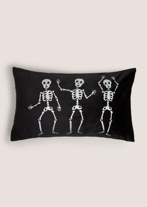 Black Dancing Skeleton Cushion