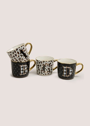Black Mono Leopard A-Z Mug
