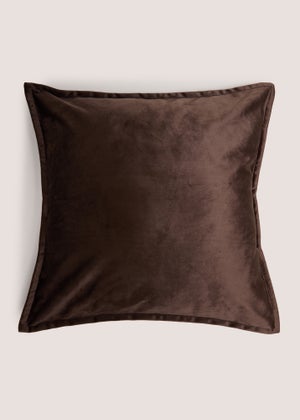 Chocolate Plain Velvet Cushion
