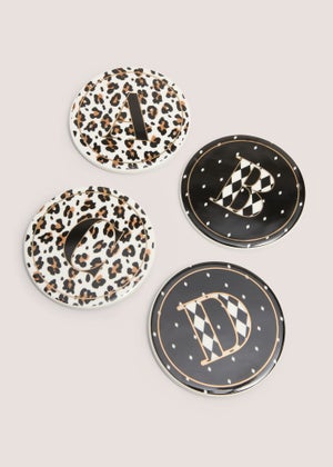 Cream Mono Leopard A-Z Coasters