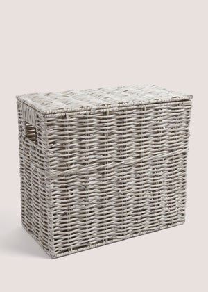 Grey Narrow Toilet Storage Box (30cm x 35cm x 18cm)