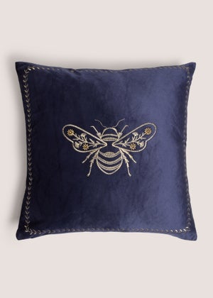 Navy Bee Cushion
