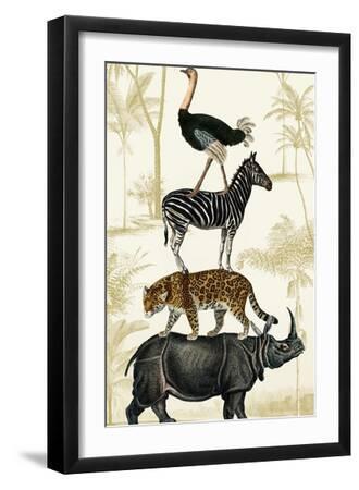 Antique Safari Assemblage II - Black Framed Art Print Wall Art, 12x18