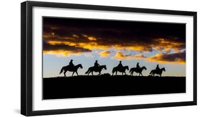 Big Horn Mountain Range - Black Framed Art Print Wall Art, 24x12