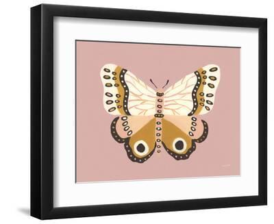 Cinnamon Butterfly Blush - Black Framed Art Print Wall Art, 12x9