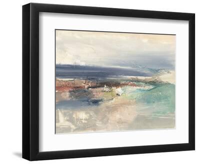 European Coastal Abstract II - Black Framed Art Print Wall Art, 12x9