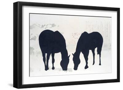 Horse Silhouette II - Black Framed Art Print Wall Art, 18x12