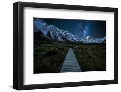 Milky Way Rising above Mount Cook National Park - Black Framed Art Print Wall Art, 12x8