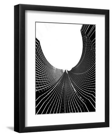 Modern Architecture, High-Rise Office Block of Glass and Concrete in Photographic Impression - Black Framed Art Print Wall Art, 9x12