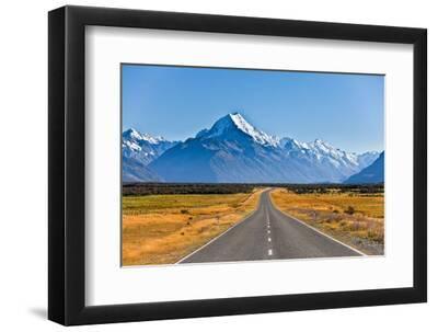 Mount Cook, New Zealand - Black Framed Art Print Wall Art, 12x8