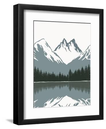 Nordic Landscape - Black Framed Art Print Wall Art, 9x12