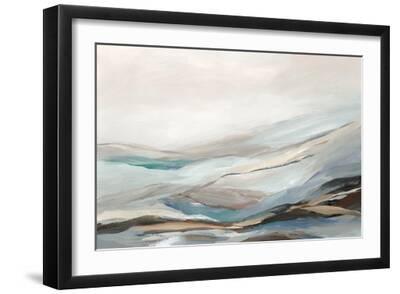 Soft Coastal Landscape in Muted Tones - Black Framed Art Print Wall Art, 18x12 Soft Coastal Landscape in Muted Tones - Black Framed Art Print Wall Art, 18x12