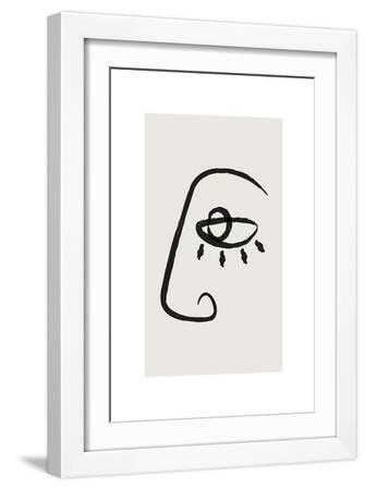 Abstract Face No2 - White Framed Art Print Wall Art, 12x18