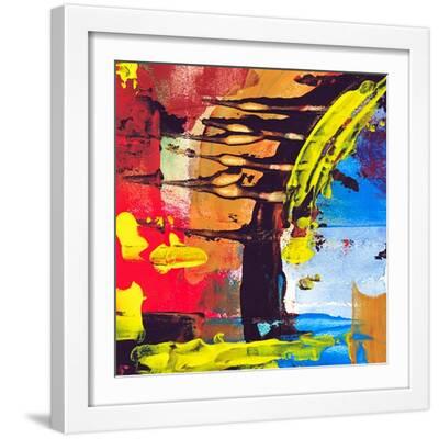 Abstract Painting - White Framed Art Print Wall Art, 16x16