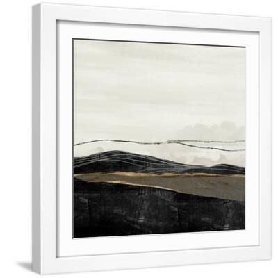 Farm Land - White Framed Art Print Wall Art, 16x16