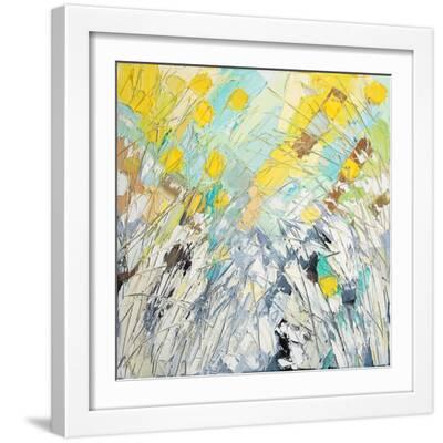 February Blooms - White Framed Art Print Wall Art, 16x16