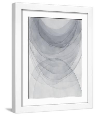 Grey Half Moon I - White Framed Art Print Wall Art, 12x16