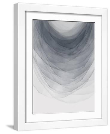 Grey Half Moon II - White Framed Art Print Wall Art, 12x16