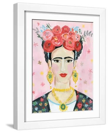 Homage to Frida - White Framed Art Print Wall Art, 12x16