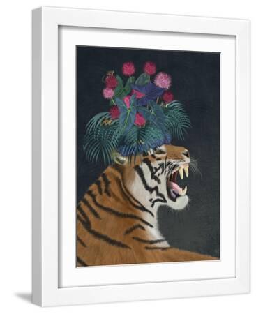 Hot House Tiger 1 - White Framed Art Print Wall Art, 12x16