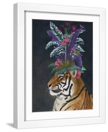 Hot House Tiger 2 - White Framed Art Print Wall Art, 12x16