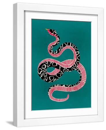 Kiss of Danger I - White Framed Art Print Wall Art, 12x16