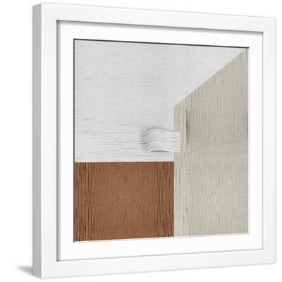 Knitting Pattern V - White Framed Art Print Wall Art, 16x16