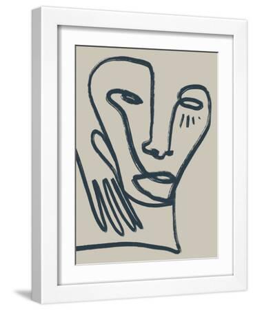 Linear Portrait - Glance - White Framed Art Print Wall Art, 12x16