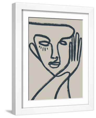 Linear Portrait - Look - White Framed Art Print Wall Art, 12x16