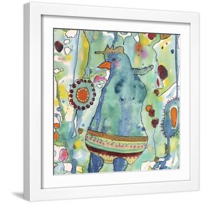 Ma Poule - White Framed Art Print Wall Art, 16x16