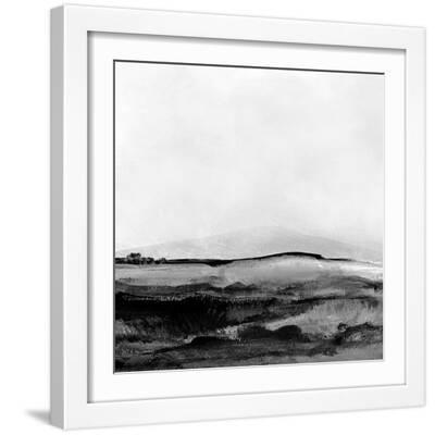 Mono Landscape No1 - White Framed Art Print Wall Art, 16x16