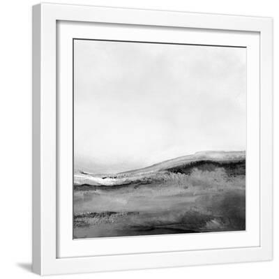 Mono Landscape No2 - White Framed Art Print Wall Art, 16x16