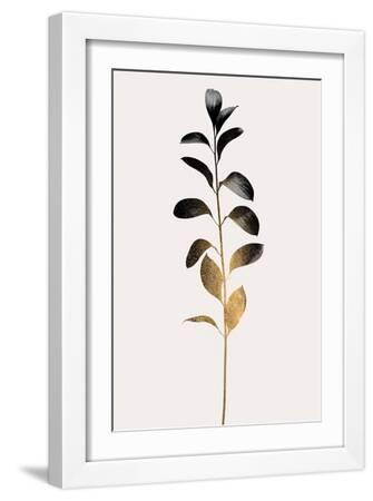 Monochromatica No.9 Dark Gold - White Framed Art Print Wall Art, 12x18