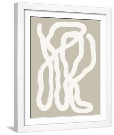 Naive Lines - Sew - White Framed Art Print Wall Art, 16x20