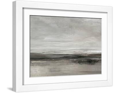 Pewter Coastline - Gaze - White Framed Art Print Wall Art, 16x12
