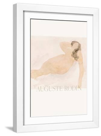 Study of a Nude (Lying on Side) - White Framed Art Print Wall Art, 12x18