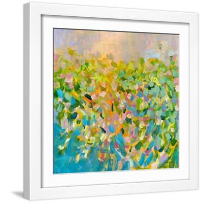 Sunrise on a Misty Morning II - White Framed Art Print Wall Art, 16x16