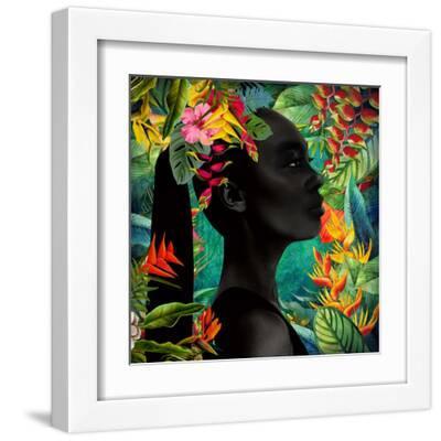 Uzuri - Portrait - White Framed Art Print Wall Art, 12x12