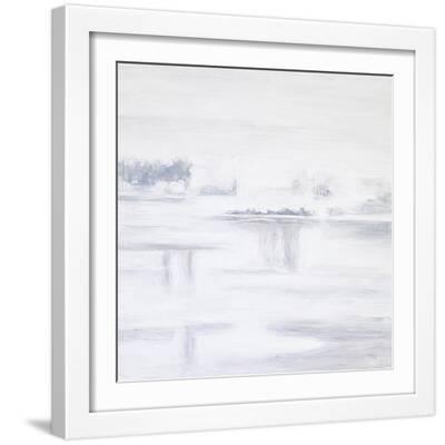 White Abstract I - White Framed Art Print Wall Art, 16x16