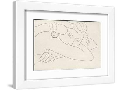 Young Woman with Face Buried in Arms, 1929 - White Framed Art Print Wall Art, 14x11